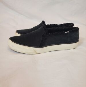Keds Women's Double Decker Black Suede and Faux Shearling Slip-On Sneakers 8